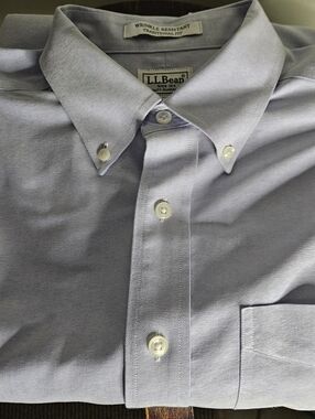 L.L. Bean Men's Light Blue Oxford Button-Down Shirt 16/34 L Traditional Fit EUC